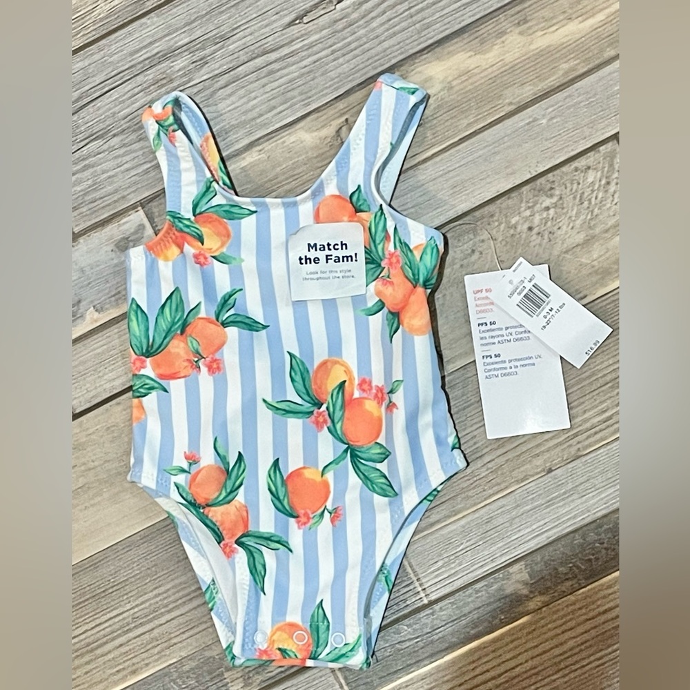 Old Navy peach baby swimsuit size 0-3 months